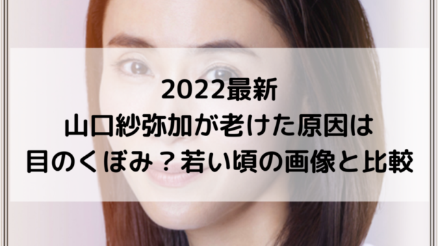 2022最新｜山口紗弥加が老けた原因は目のくぼみ？若い頃の画像と比較